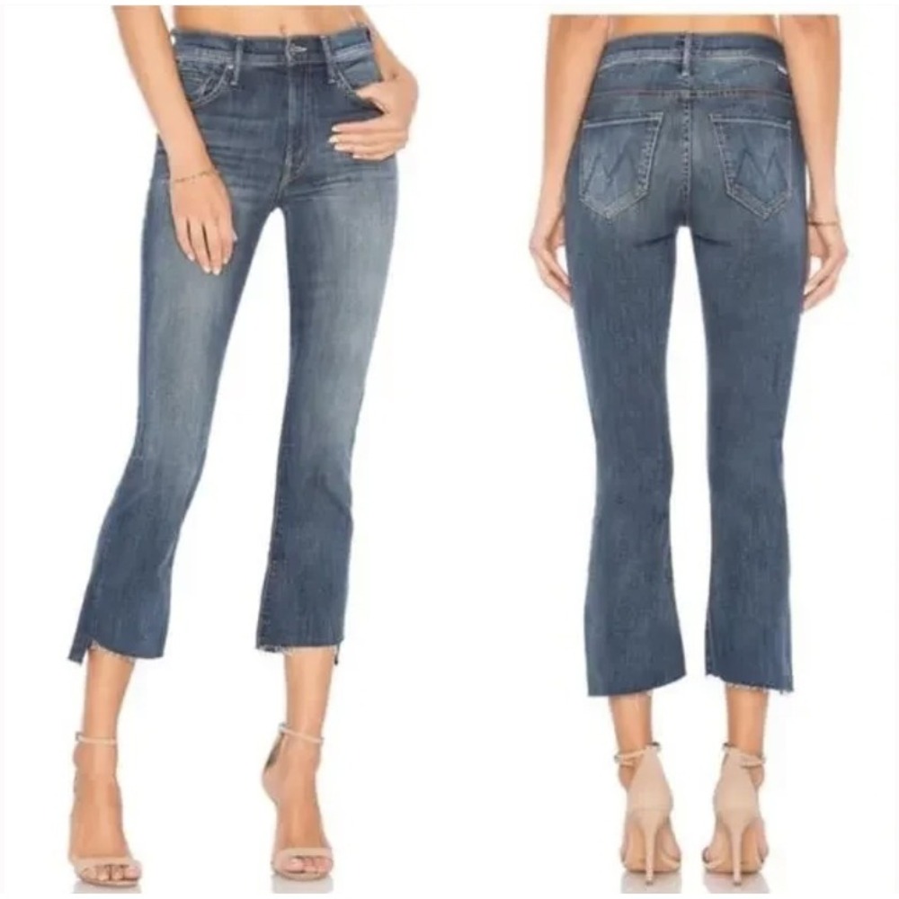 MOTHER Insider Crop Step Fray Jeans Not‎ Rough Enough Blue 1157-173 Womens 26